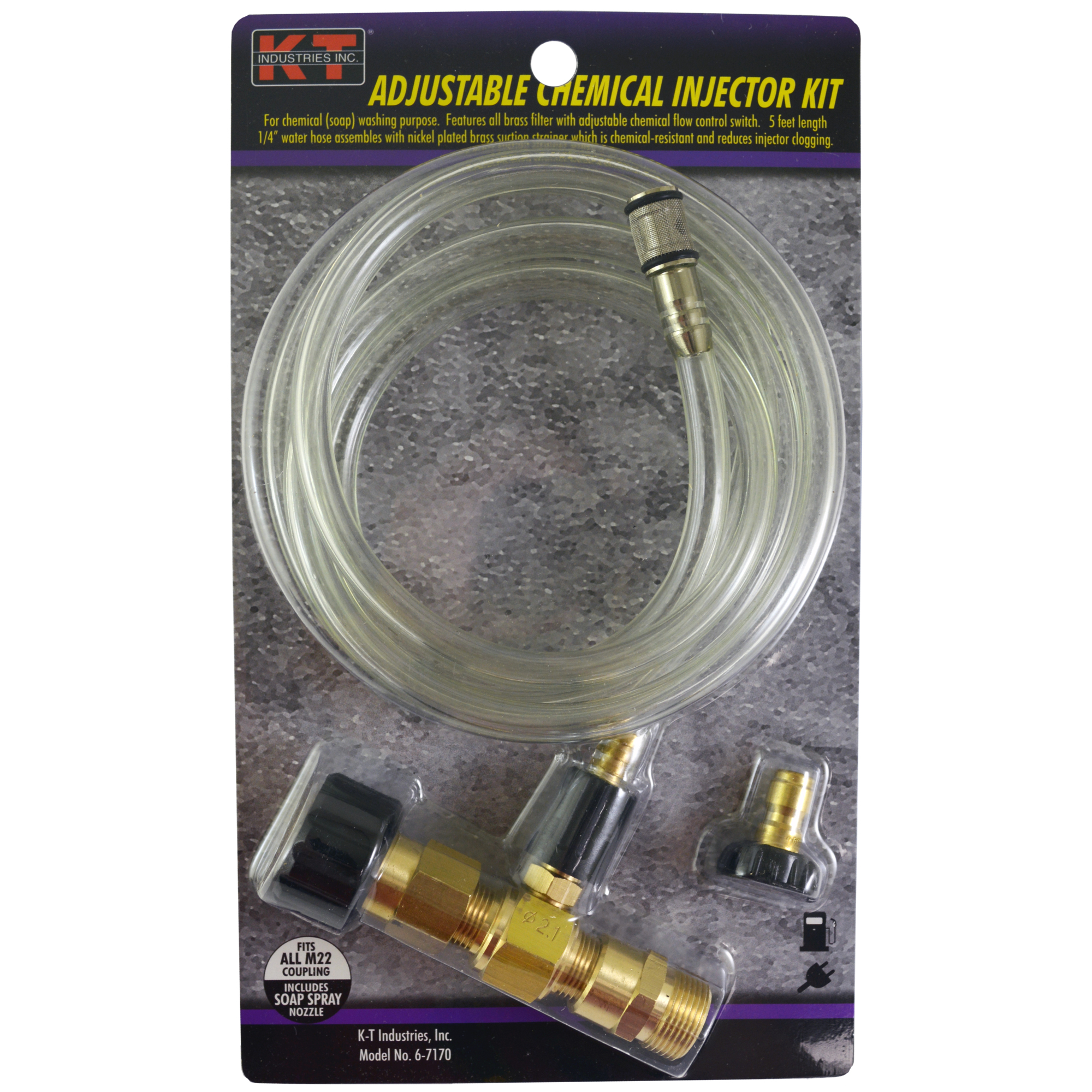 K-T Industries Adjustable Chemical Injector Kit — Extends Pump Life, Model# 6-7170